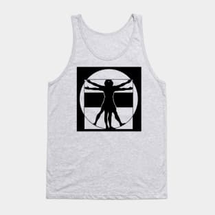 Vitruvian Man - Original Logo Banner Sigil - Dark Design for Light Backgrounds Tank Top